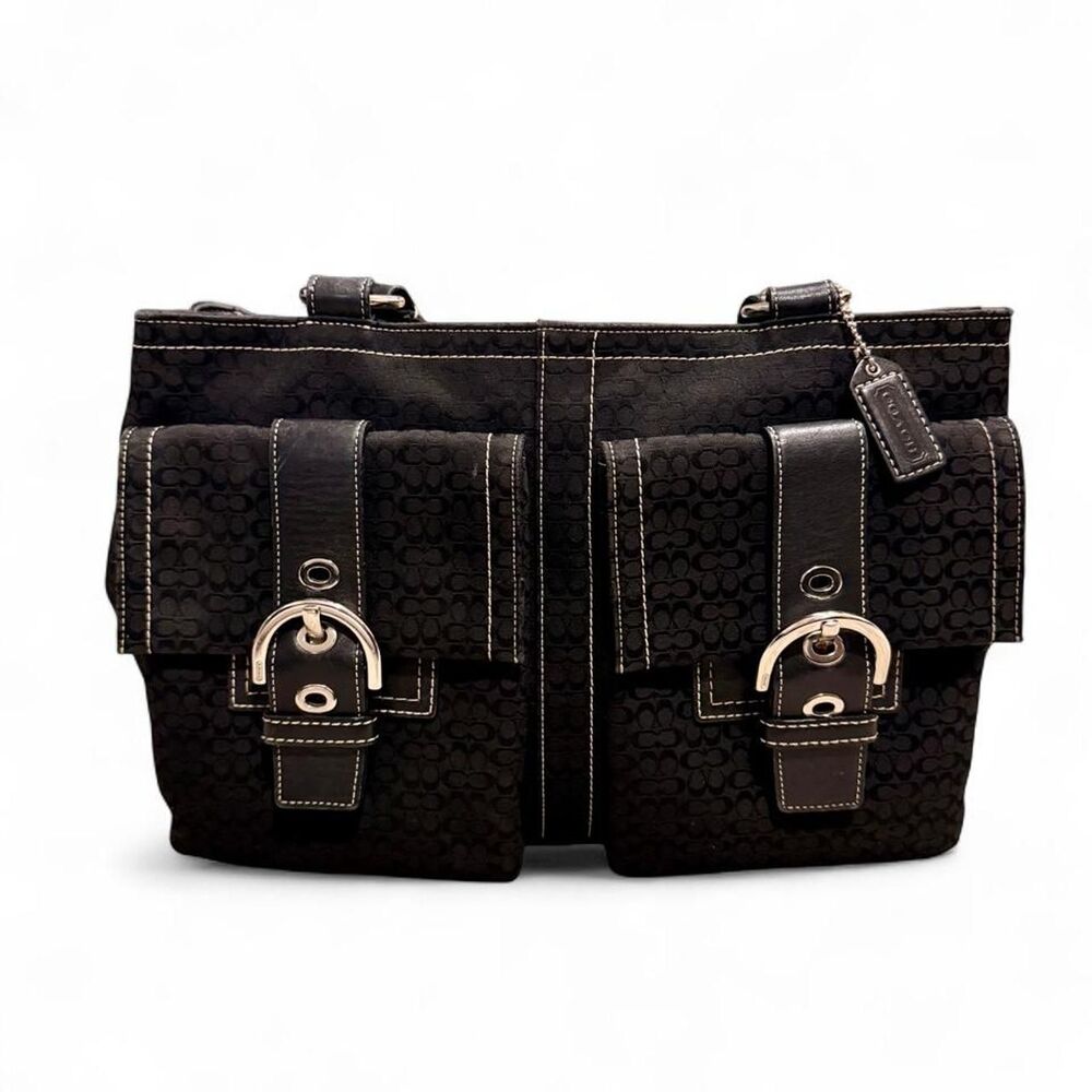 Vintage Coach Soho Signature Buckle Tote 6427 Black Y2K